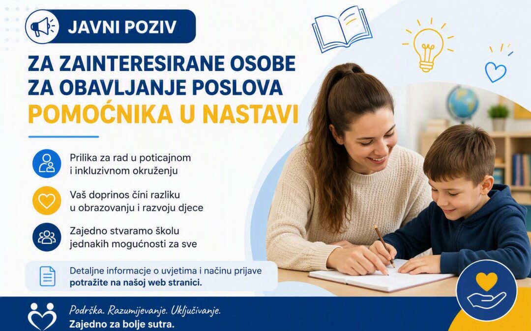 Poziv pomoćnici u nastavi
